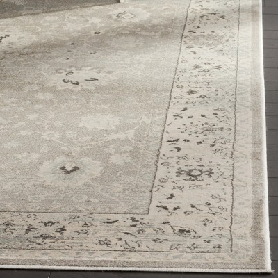 Vintage Light Gray Rectangular Oriental Rug 2'3" x 3'11"