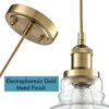CLAXY Modern Glass Pendant Light with Bubble Dome Shade Dimmable - 3 of 4