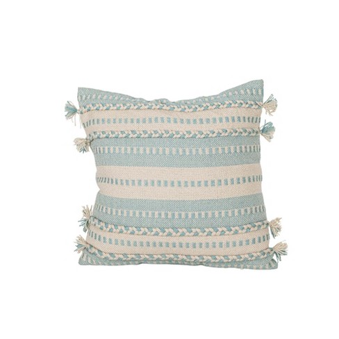 18x18 Hand Woven Rust Geo Stripe Outdoor Pillow Polyester With Polyester  Fill By Foreside Home & Garden : Target