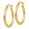 Black Bow Jewelry 2.5mm, 14k Yellow Gold Classic Round Hoop Earrings, 25mm (1 Inch) - 2 of 4