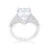 Slickblue Vintage-Inspired 5.8ct Pear Cut CZ Cocktail Ring with Accent Stones, Rhodium Plated, Sizes 5-10 - 2 of 4