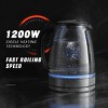 1.7L Glass Boiler Electric Tea Kettle with Blue LED Indicator Light, Silver - 2 of 3