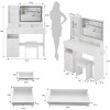 Accent Cabinet Modern Style with LED Mirror and Charging Station for Bedroom Vanity - 3irtyhousy - 4 of 4