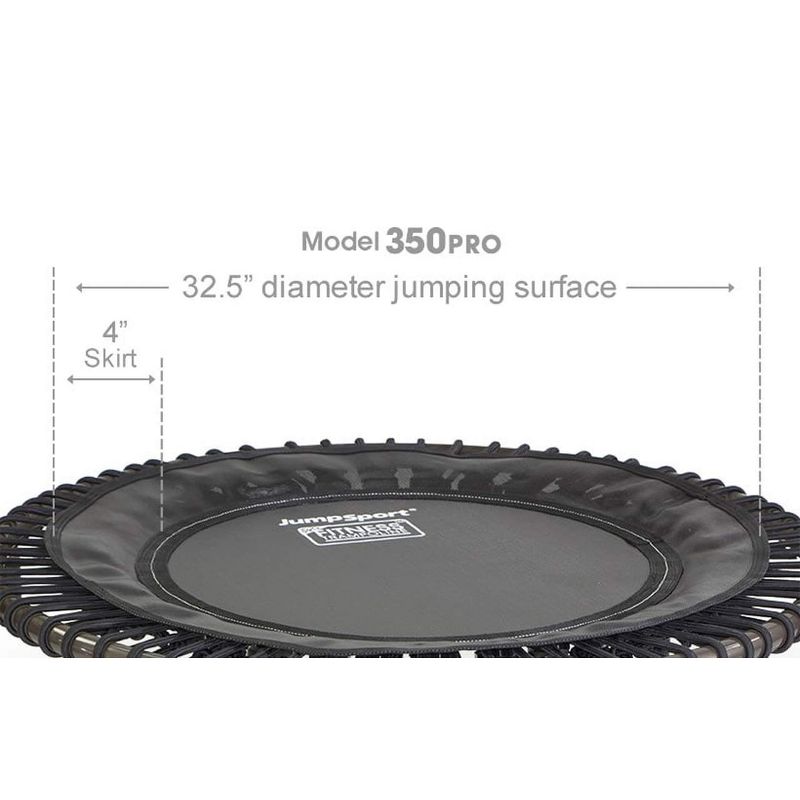 JumpSport 350 PRO Indoor Heavy Duty Lightweight 39-Inch Fitness Trampoline with Handle Bar Accessory, Black, 4 of 7