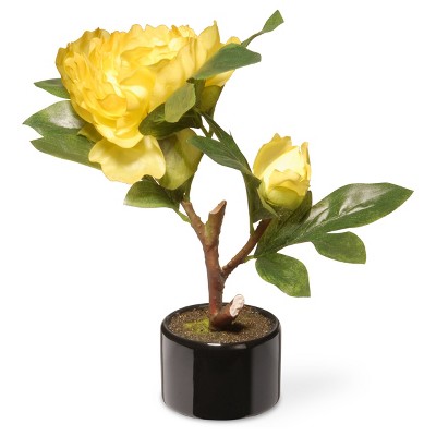9.5" Yellow Peony Flower - National Tree Company