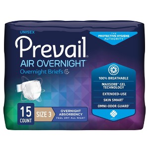 Prevail Air Overnight Adult Incontinence Brief Size 3 / X-Large Heavy Absorbency Overnight, NGX-014, Overnight, 60 Ct - 1 of 1