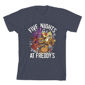 Five Nights at Freddy's Breaking Walls Boy's Navy Crew Neck Short Sleeve T-shirt - 1 of 2