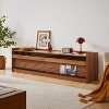 VYNXARIA Modern TV Stand,4 Drawer Design with Tempered Glass,Versatile for Any Decor Style,Natural - 2 of 4