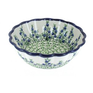 Blue Rose Polish Pottery 1278 Zaklady Medium Scallop Bowl - 1 of 1