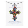 Anna-Kaci Colorful Stained Glass Rhinestone Cross Pendant Necklace Gift Message Card & Envelope Faith Jewelry Gifts - 2 of 4
