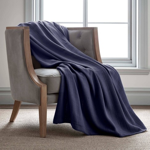 King Cotton Bed Blanket Indigo Vellux