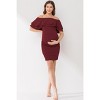 Hello Miz Women's Off Shoulder Double Ruffle Maternity Dress - 4 of 4