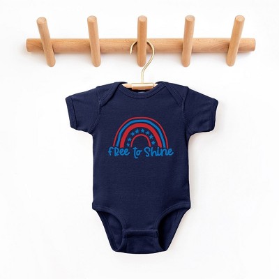 The Juniper Shop Free To Shine Rainbow Baby Bodysuit