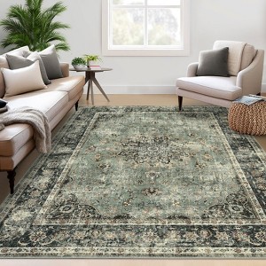 Area Rugs Living Room Machine Washable Soft Carpet for Bedroom Vintage Distressed Area Rug - 1 of 4