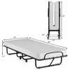 Costway Rollaway Folding Metal Bed Memory Foam Mattress Cot Guest Made in Italy - image 3 of 4