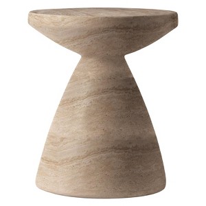 LeisureMod Dune Series Modern Round Side Table, Fiberstone Top with Pedestal Base – Accent Table for Living Rooms, Offices, and Lounges - 1 of 4