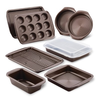 Circulon Nonstick Bakeware Set with Nonstick Cookie Sheet, Bread Pan,  Bakings Pan and Cake Pans - 5 Piece, Chocolate Brown