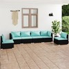 vidaXL 6 Piece Patio Lounge Set - Poly Rattan Black - Comfortable Outdoor Seating Arrangement with Removable Cushions - Easy Assembly - 2 of 4