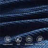 King Size 100 Cotton Waffle Weave Navy Blue Duvet Cover, Breathable Soft, 3 Pieces, 104x90 - 3 of 4