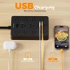 Surge Protector Power Strip Black, Flat Plug Extension Cord 10 FT with 3 USB(1 USB C), 1700J Protection Multi Plug Charging Station for Home, Office - 4 of 4