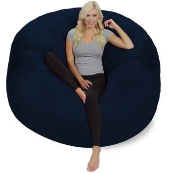 SIMFLAG 3Ft Bean Bag Chair, Memory Foam Filling Bean Bag Chairs with Velvet  Cover, Removable and Machine Washable Cover, Giant Bean Bag Chair for Adult  - Dark Blue : : Home