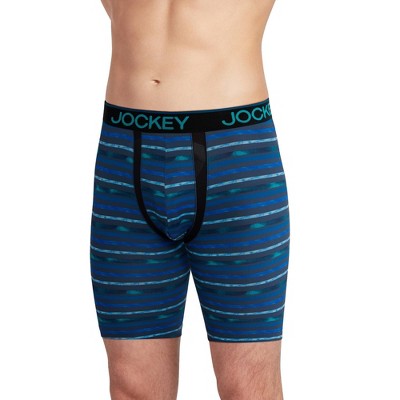 Jockey Men's Chafe Proof Pouch Microfiber 8.5 Long Leg Boxer B M Sprayed  Stripe : Target