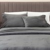 Isla Jade California King Velvet Plush Solid Sheet Set Dark Gray - 2 of 4