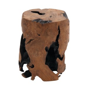 Contemporary Reclaimed Wood Accent Table Brown - Olivia & May: Round, No Assembly Required, Indoor Use - 1 of 4