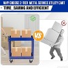 2 Tier Metal Utility Cart,330 Lbs Metal Heavy Duty Collapsible Utility Cart On Wheels,for Mechanic, Garage,Workshop, Warehouse & Repair Shop，Blue - 4 of 4