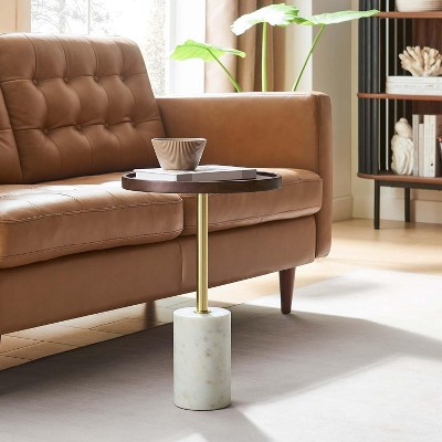 Modway Amina Round Acacia Wood Side Table
