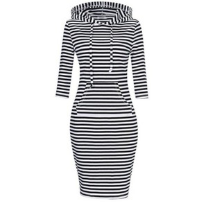 Coolmee Women's Casual Pocket Slim Pullover Maxi Hoodie Dress - 1 of 4