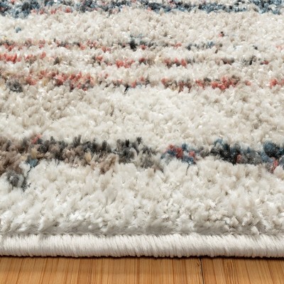 Ivory Tufted Synthetic 5' x 7' Rectangular Area Rug