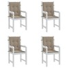 vidaXL Garden Lowback Chair Cushions in Taupe - Pack of 4, Oxford Fabric, Water-Resistant, Durable, Suitable for Outdoor/Indoor Use - 3 of 4