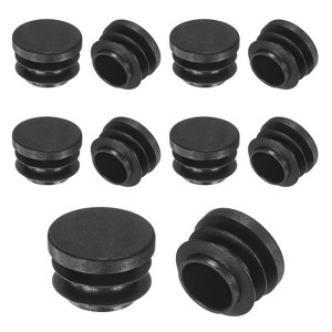 Unique Bargains Round Plastic Hole Plugs Patio Chairs Fences Metal Tubing Leg Cap Black - 1 of 4