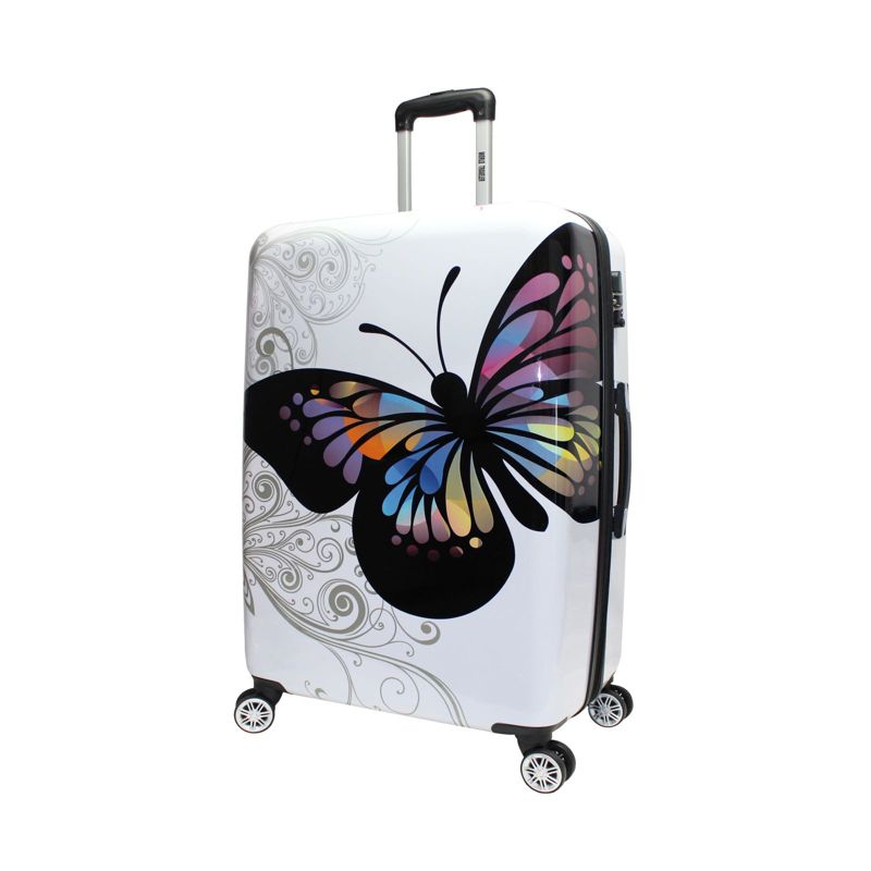World Traveler Butterfly 24-Inch Hardside Expandable Spinner Luggage, 1 of 6