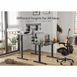 Vynxaria Claiks Glass Standing Desk, Electric office computer Standing Desk Adjustable Height, 48 Inch Adjustable Stand Up Desk - 1 of 4