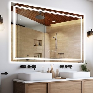 PAGED Modern Vanity Mirror Frameless LED Bathroom Mirror with Anti-Fog Function for Bathroom, Dressing Room - 1 of 4