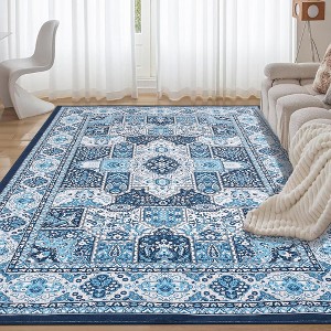 COZONY Area Rugs Machine Washable Rugs Floor Carpet Non-Shedding Vintage Rugs for Indoor High Traffic Areas, Low Pile Non-Slip Rug for Dining Room - 1 of 4