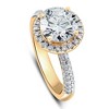 Pompeii3 2 1/2Ct Halo Moissanite & Lab Created Diamond Engagement Ring White or Yellow Gold - 2 of 4