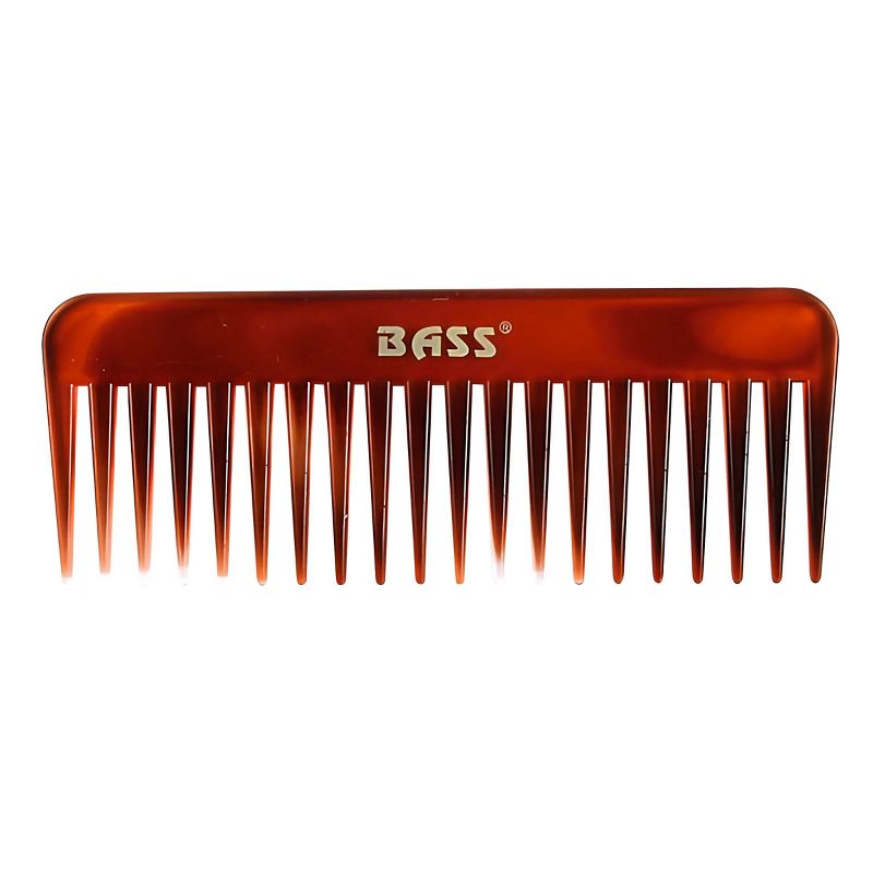 Bass Brushes Tortoise Shell Finish Grooming Comb Premium Acrylic Wide Tooth Style Wide Tooth Style, 1 of 3