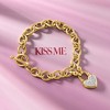 Ross-Simons 0.25 ct. t.w. Diamond Heart Lock Toggle Bracelet in 18kt Gold Over Sterling and Sterling Silver - 4 of 4