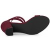Allegra K Women's Open Toe Lace Up Ankle Strap Chunky Heel Sandals - 4 of 4
