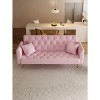 CAVINAS 71" Convertible Loveseat Sofa, Retro Velvet Sofa Couch with Adjustable Backrest and 4 Metal Legs - 2 of 4