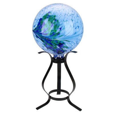 Black Metal Curved Outdoor Patio Garden Gazing Ball Stand