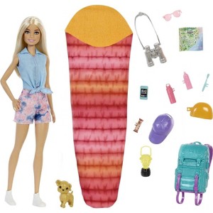 Barbie Doll & Accessories, Malibu Camping Playset with Doll, Pet Puppy & 10+ Accessories - 1 of 4