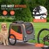 VEVOR Dog Bike Trailer, Supports up to 66 lbs, Pet Cart Bicycle Carrier, Easy Folding Frame with Quick Release Wheels, Orange/Gray - 3 of 4