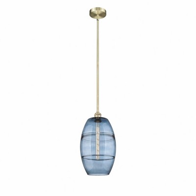 Vaz - 1 Light Stem Hung Mini Pendant In Industrial Style-18 Inches Tall and 10 Inches Wide
