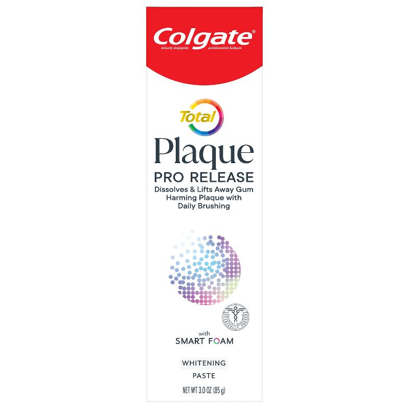 Colgate Total Plaque Pro-Release Whitening Toothpaste - 3oz, 3 of 11