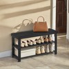 Shoe Rack Bench, 3-Tier Bamboo Shoe Storage Organizer, Entryway Bench, Holds Up to 286 lb, 11.3 x 35.4 x 17.8 Inches, for Entryway Bathroom Bedroom - 3 of 4