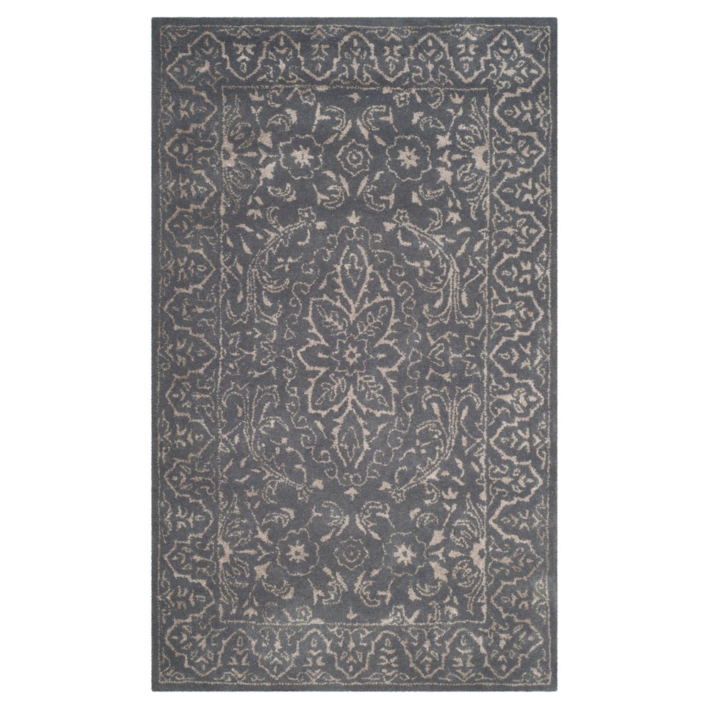 Steel/Blue Botanical Tufted Accent Rug - (3'x5') - Safavieh